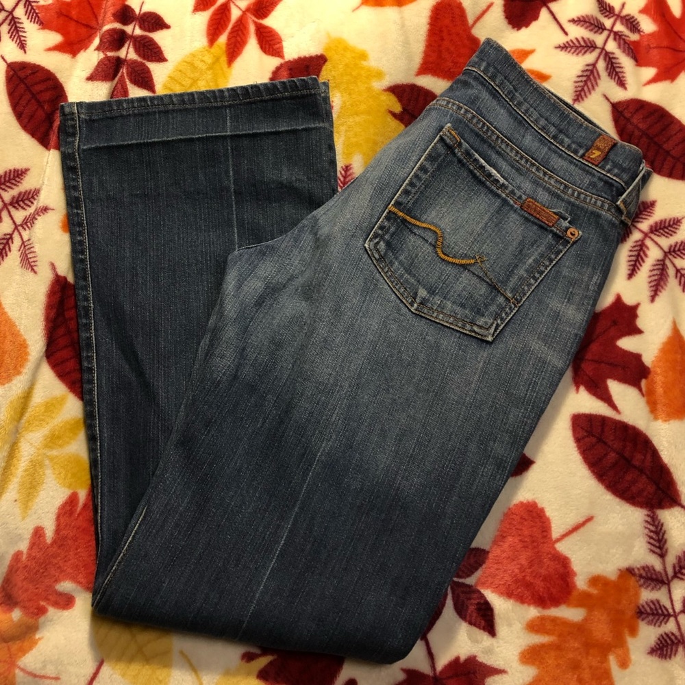 7 For All Mankind Blue Boot Cut Jeans